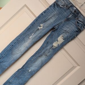 Eunina Blue Distressed Skinny Jeans